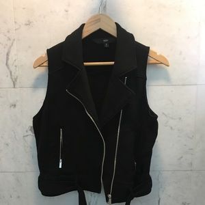 Black Mossimo Moto Biker Style Zipper Vest